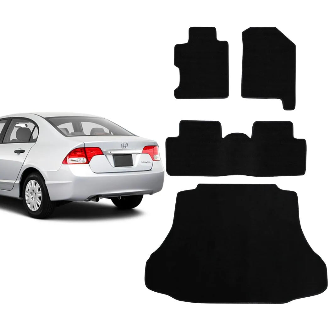 KIT TAPETES CARPETE PORTA MALAS + INTERNOS CIVIC 2007 A 2011