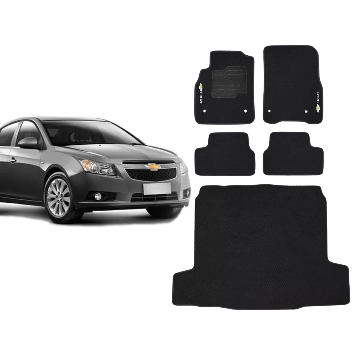 KIT TAPETES CARPETE PORTA MALAS + INTERNOS CRUZE 2008 A 2015