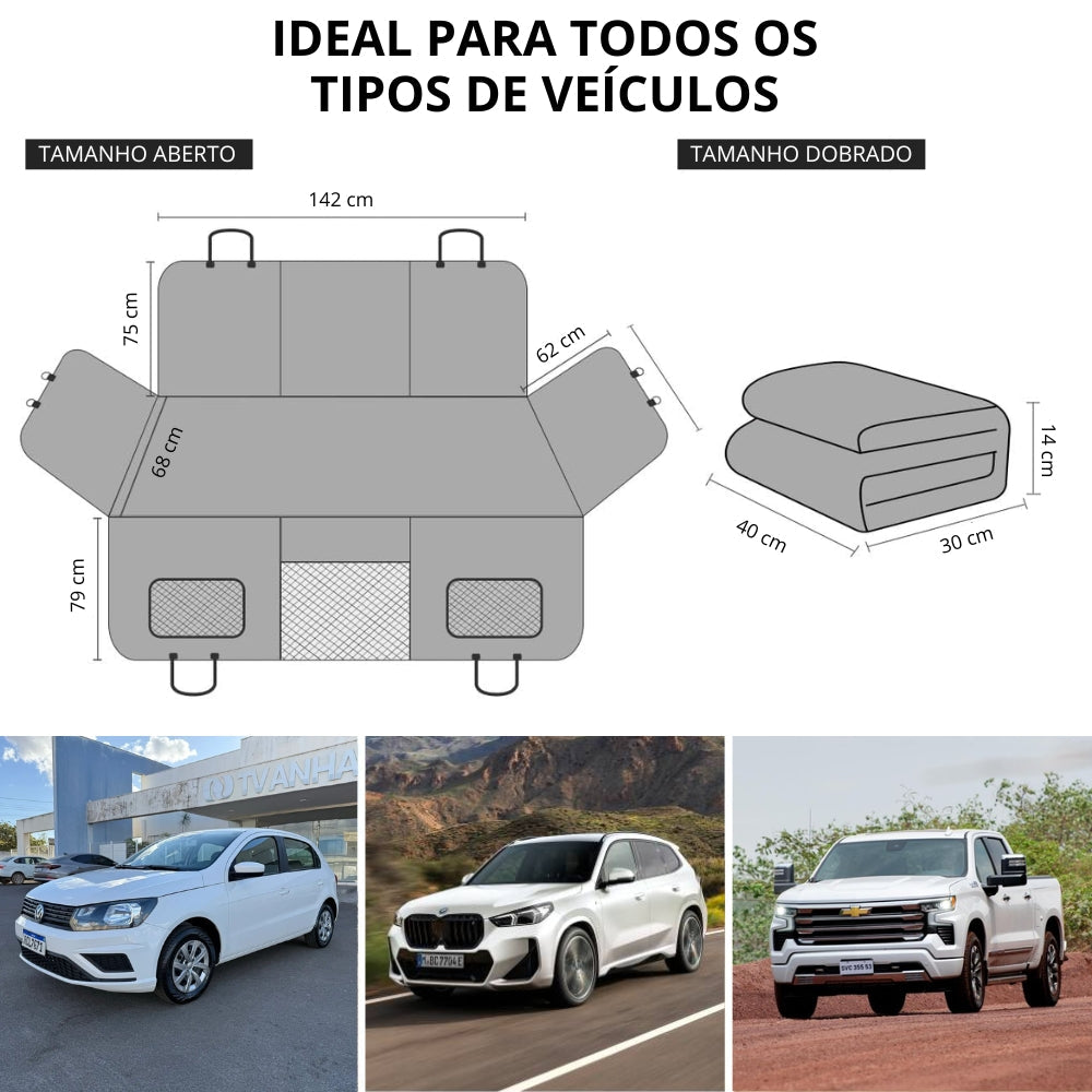 Protetor de Banco Traseiro Impermeável para Cachorros