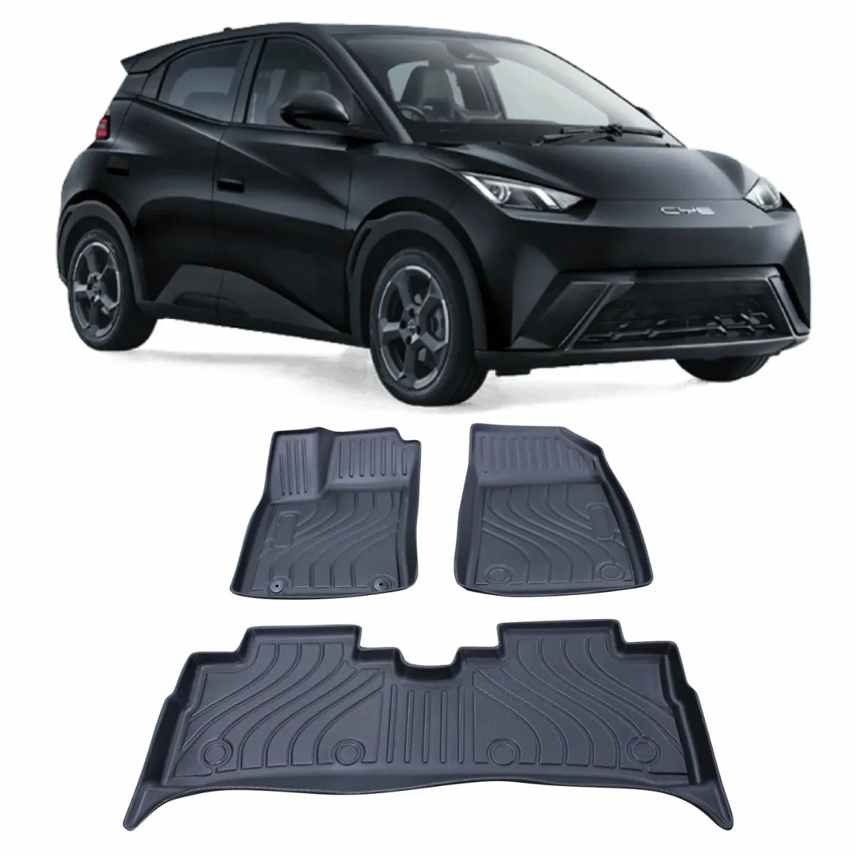 JOGO DE TAPETE BANDEJA PREMIUM BYD MINI DOPHIN 2024 - COMPLETO