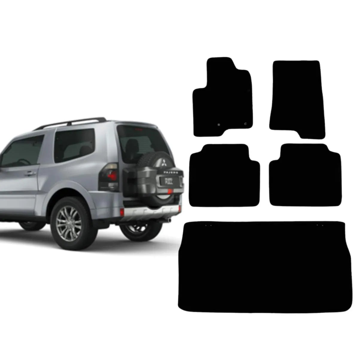 KIT TAPETES CARPETE PORTA MALAS + INTERNOS PAJERO FULL 2000 A 2021 5 LUGARES