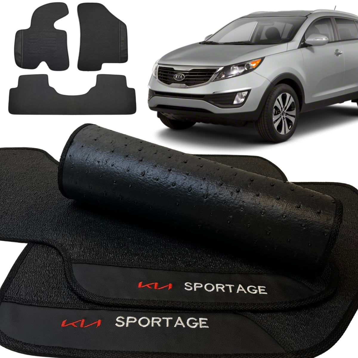 TAPETE BORRACHA PREMIUM SPORTAGE 2011 A 2015 3 PEÇAS